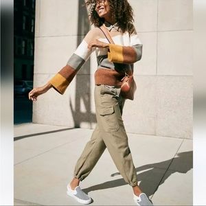 Madewell cargo high rise joggers size 29 green brown utility pants cropped ankle